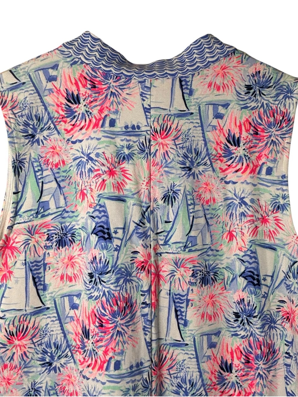 NWOT Lilly Pulitzer Larsen Shift Dress in Sea to Shining Sea Print Size XL - Picture 8 of 12
